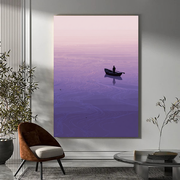 Barca sfondo viola sfumato