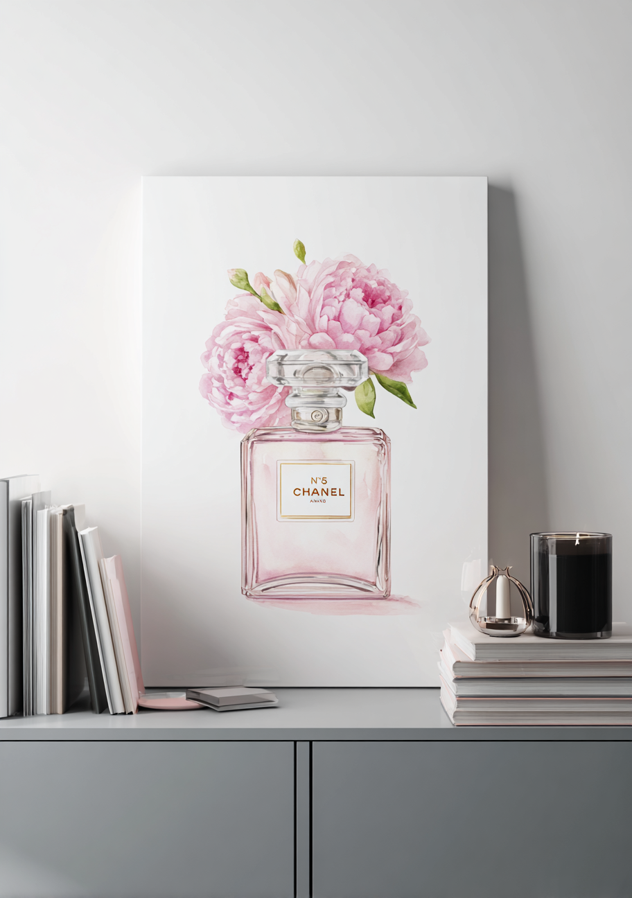 Chanel n.5 con peonia rosa