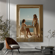 Donne scacchi vista mare