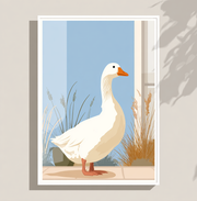 Illustration of a white duck