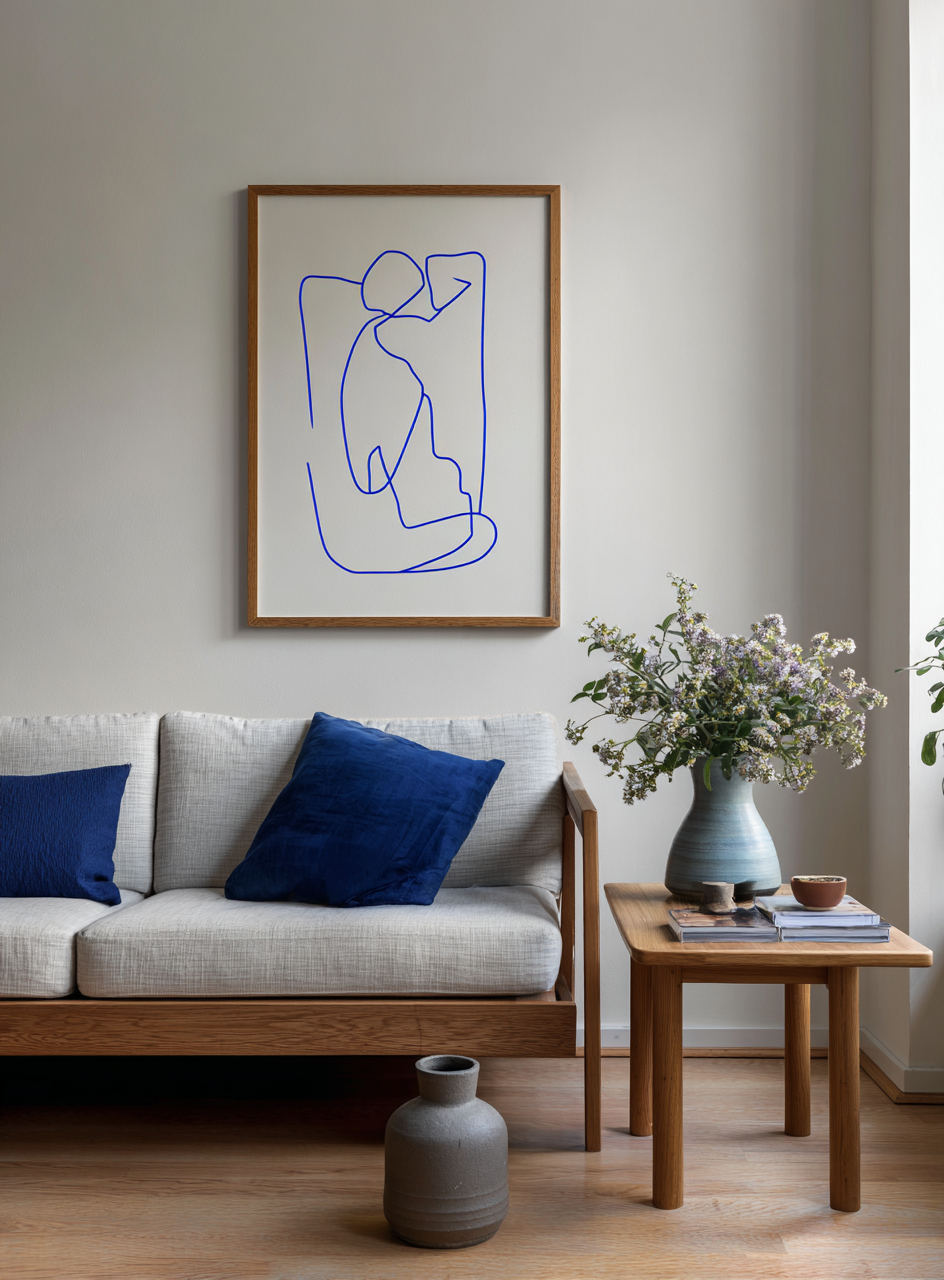 Minimalist blue lines
