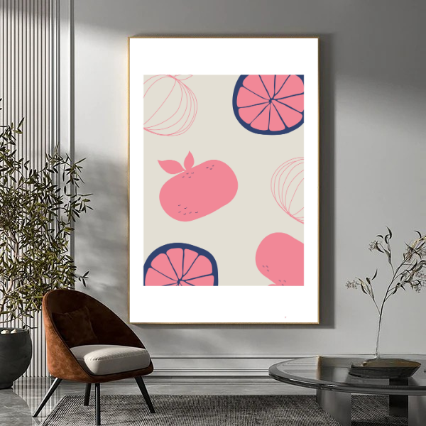 Orange pink and blue