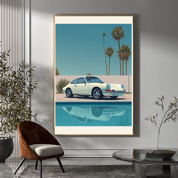 Porsche bordo piscina