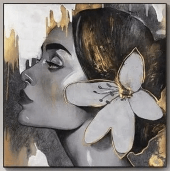 Donna Floreale bianca e nera