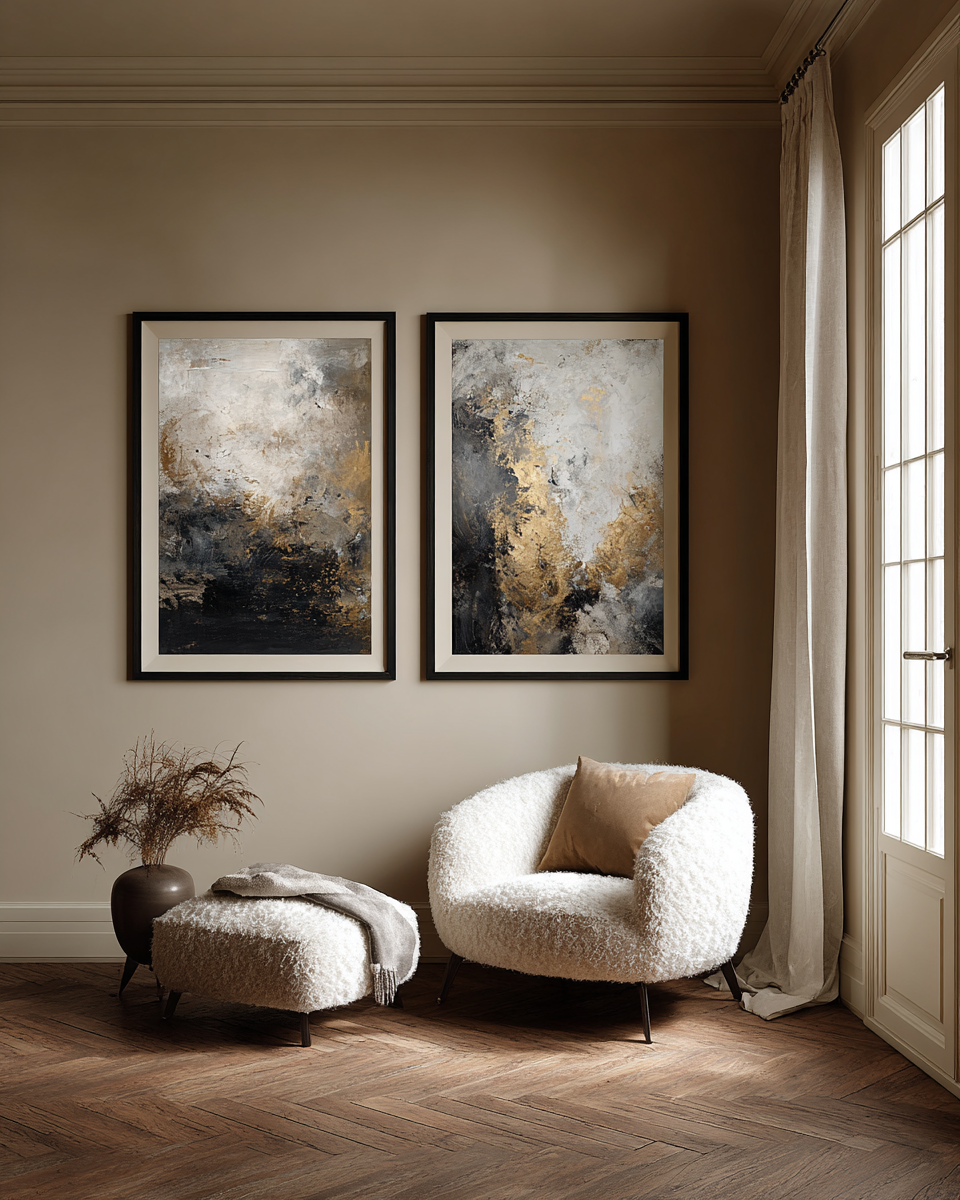 Set da 2 murble oro bianco nero