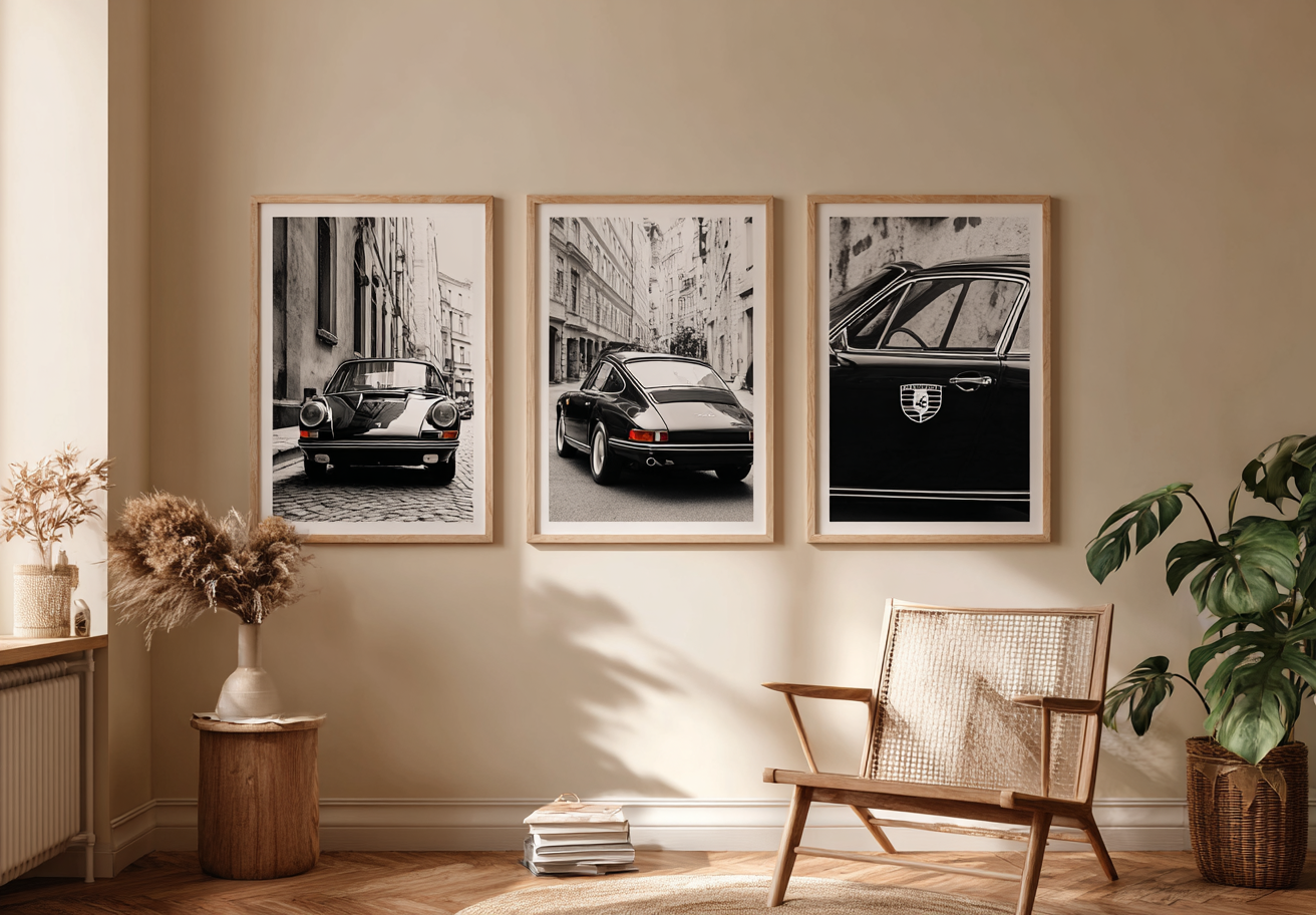 Set da 3 Porsche nera su strada