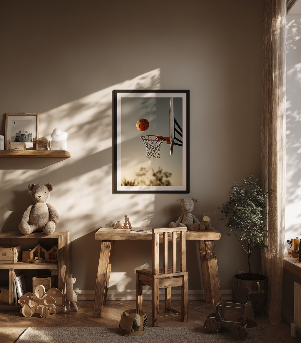 Poster Canestro al tramonto