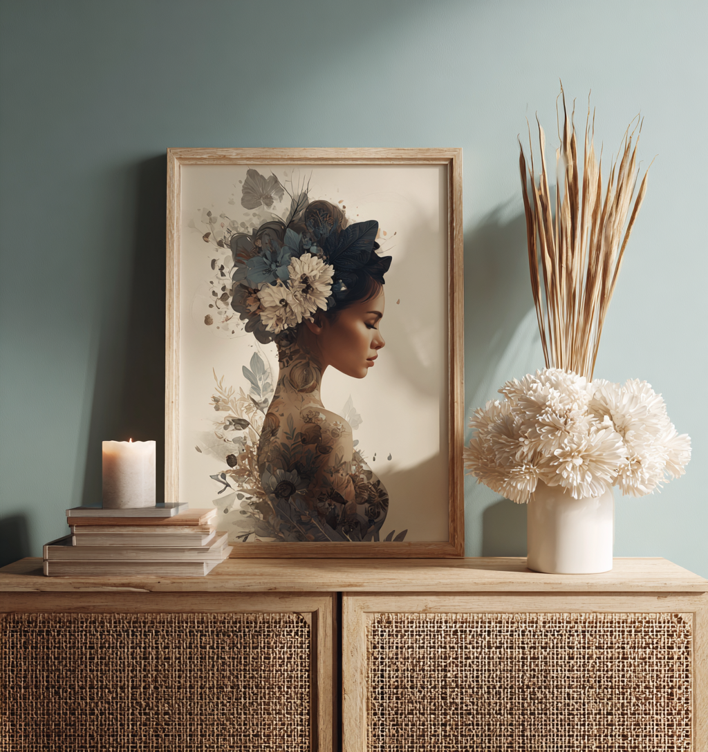 Cvjetni ženski plakat