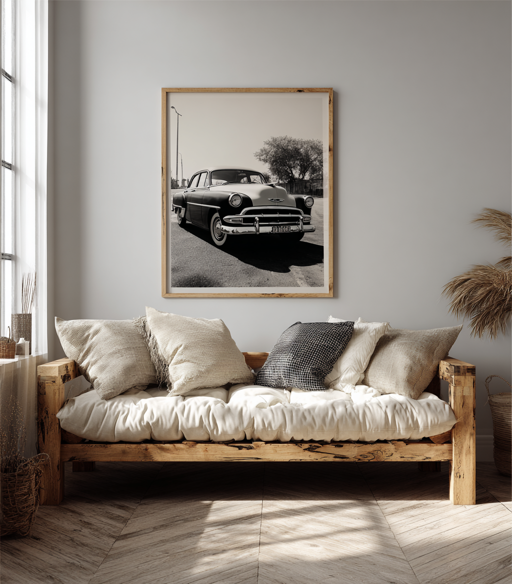 Poster American Car Black and White
