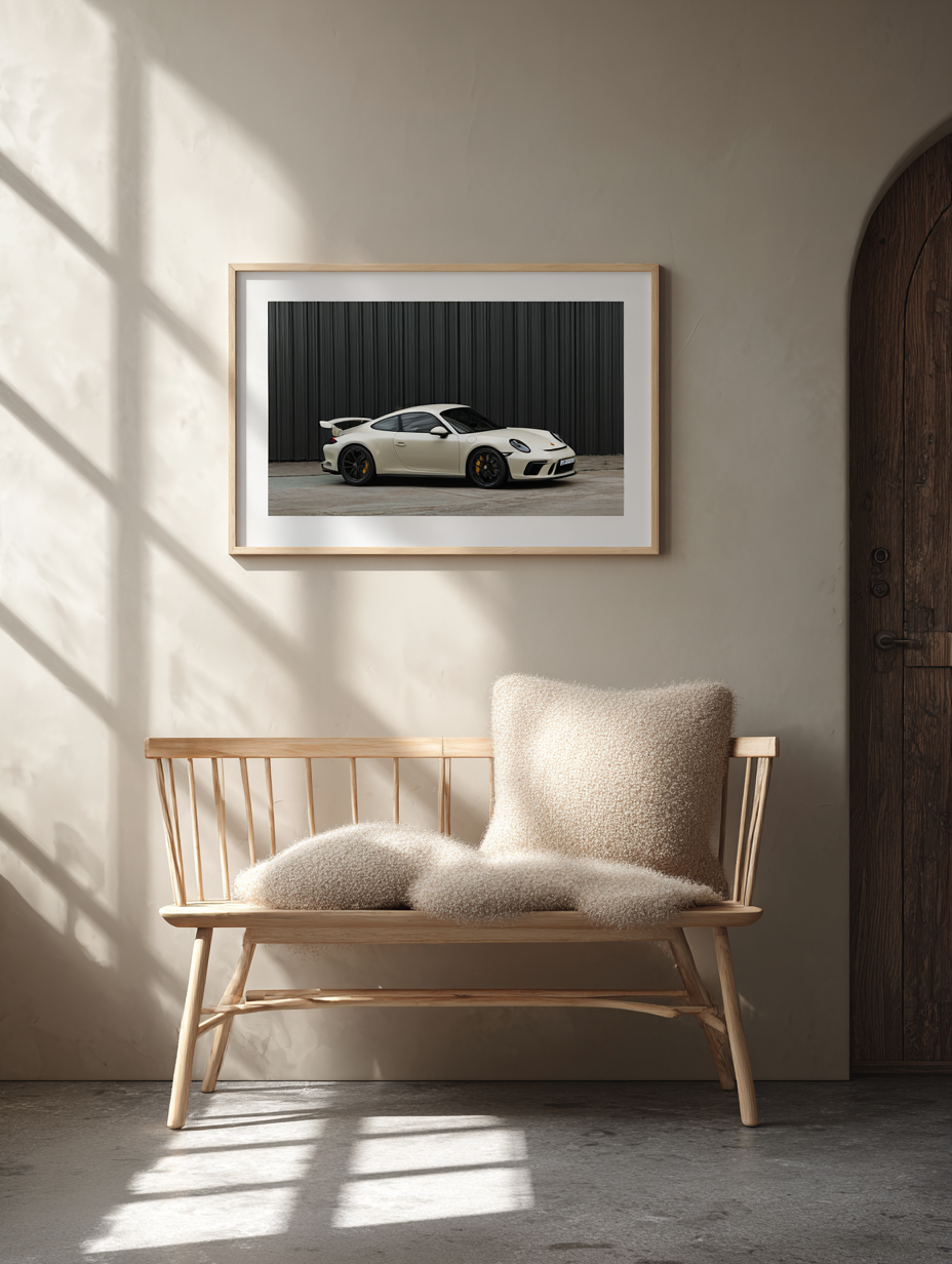 Poster Fast Porsche Bianca